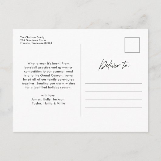 Prettige feestdagen Modern eenvoudig script (Achterkant)