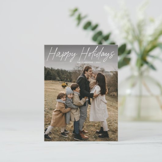 Prettige feestdagen Modern eenvoudig script (Staand voorkant)