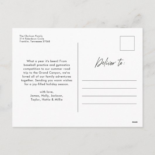 Prettige feestdagen Modern eenvoudig script (Achterkant)