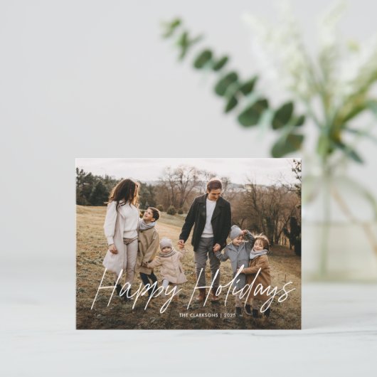 Prettige feestdagen Modern eenvoudig script (Staand voorkant)