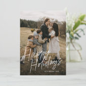 Prettige feestdagen Modern eenvoudig script? 2 Fot Feestdagenkaart (Staand voorkant)