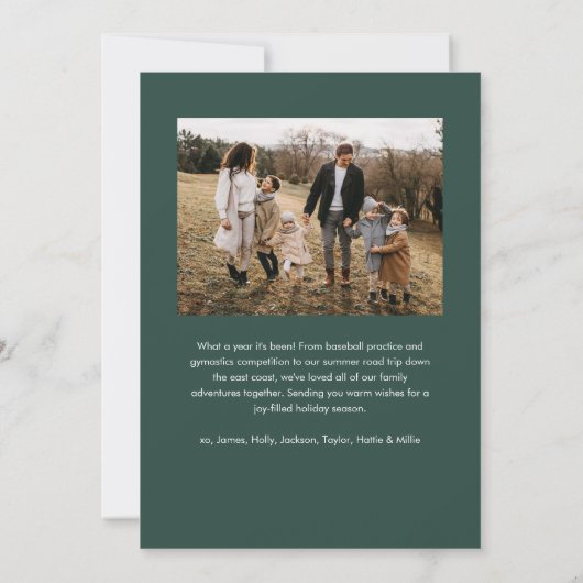 Prettige feestdagen Modern eenvoudig script? 2 Fot Feestdagenkaart (Achterkant)