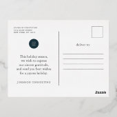 prettige feestdagen Modern Elegant Black Damask (Achterkant)