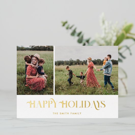 Prettige feestdagen Modern Elegant Foto (Staand Voorkant)