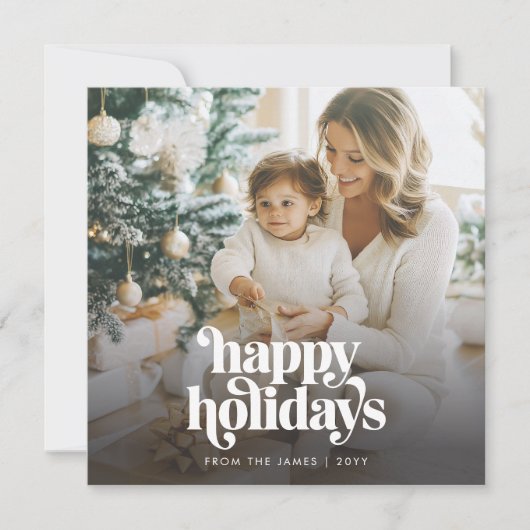 Prettige feestdagen Modern Elegant Foto Christmas  Feestdagenkaart (Voorkant)