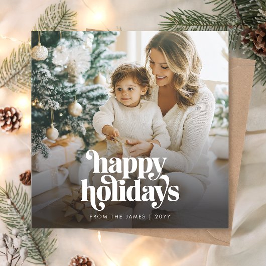 Prettige feestdagen Modern Elegant Foto Christmas  Feestdagenkaart