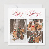 Prettige feestdagen Modern elegant rood schrift Feestdagenkaart (Voorkant)