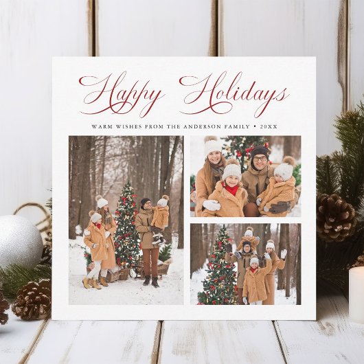 Prettige feestdagen Modern elegant rood schrift Feestdagenkaart