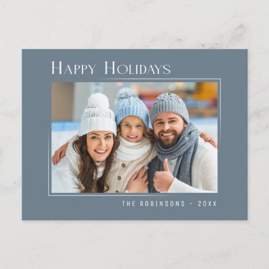 Prettige feestdagen Modern Elegant Simple Slate Bl (Voorkant)