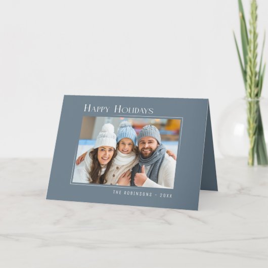 Prettige feestdagen Modern Elegant Simple Slate Bl Kaart (Voorkant)