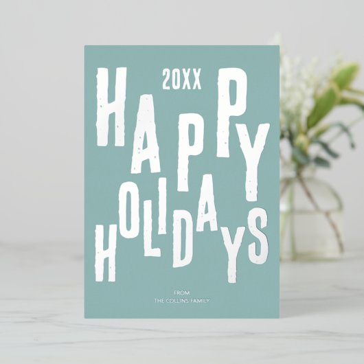 Prettige feestdagen Modern feestelijk blauw (Staand Voorkant)