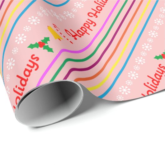 Prettige feestdagen Modern feestelijk Cadeaupapier (Rol Hoek)