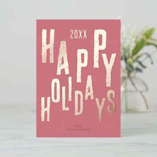 Prettige feestdagen Modern feestelijk roze (Staand Voorkant)