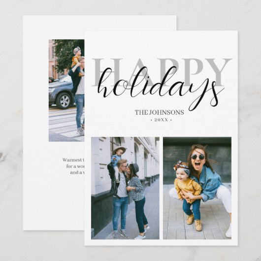 prettige feestdagen Modern Foto Feestdagenkaart (Voorkant / Achterkant)