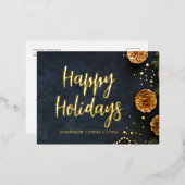 prettige feestdagen Modern Gold Pine Cones Stars (Voorkant / Achterkant)