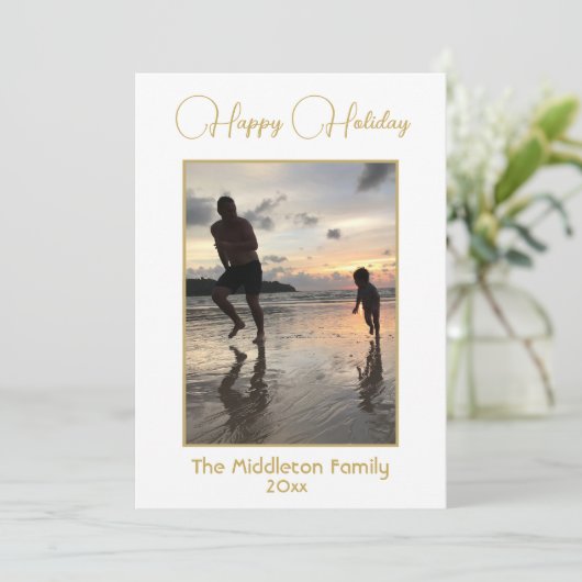 Prettige feestdagen Modern Gold Script Feestdagenkaart (Staand voorkant)