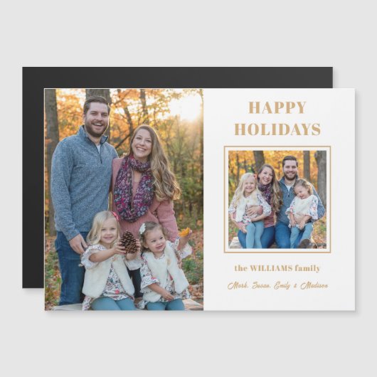 Prettige feestdagen Modern goud (Voorkant / Achterkant)