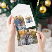 Prettige feestdagen Modern goud All In One Uitnodiging