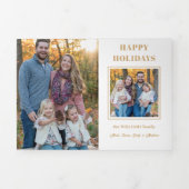 Prettige feestdagen Modern goud Drieluik Wenskaart (Cover)