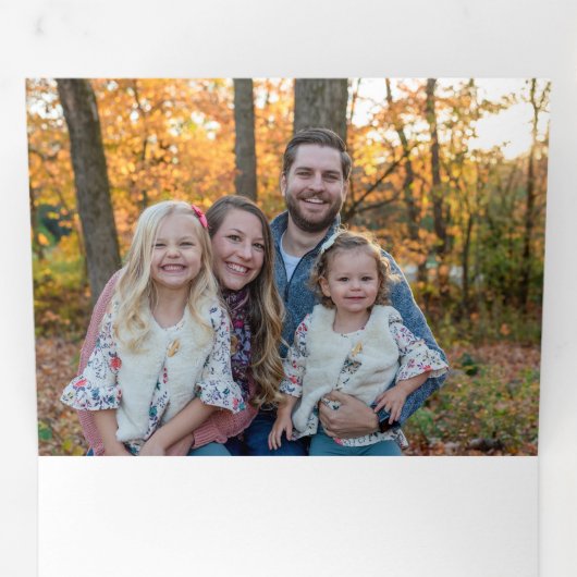 Prettige feestdagen Modern goud Drieluik Wenskaart (Binnenzijde eerst)