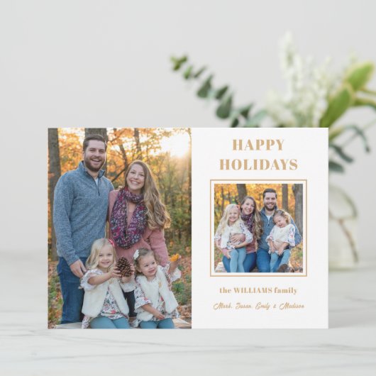 Prettige feestdagen Modern goud Feestdagenkaart (Staand voorkant)