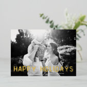 Prettige feestdagen Modern GOUD Foto Kerst (Staand Voorkant)