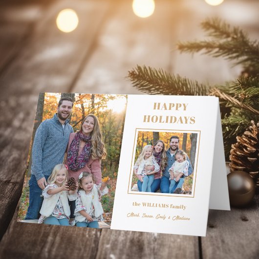 Prettige feestdagen Modern goud Kaart