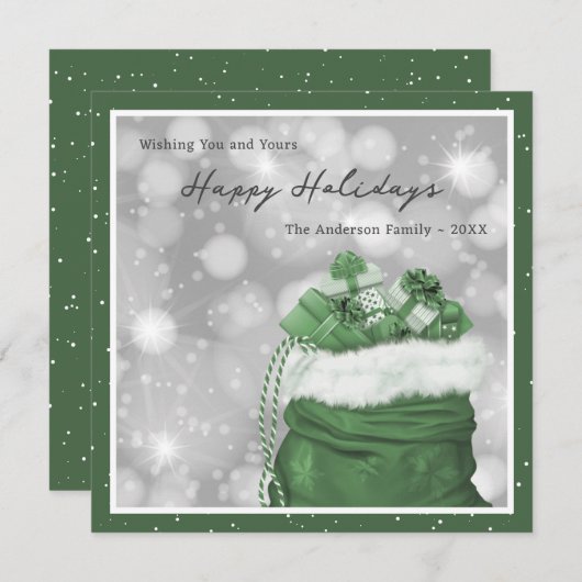 Prettige feestdagen Modern groen Kaart (Voorkant / Achterkant)