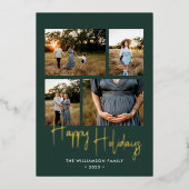 prettige feestdagen modern groen script 4 Foto Gol (Voorkant)