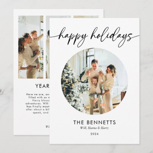 Prettige feestdagen Modern jaar in Review Feestdagenkaart (Voorkant / Achterkant)