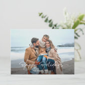 Prettige feestdagen Modern Kerstmis Minimaal Scrip Feestdagenkaart (Staand voorkant)