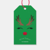 prettige feestdagen Modern Kerstrendiergroen Cadeaulabel (Voorkant)