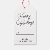 Prettige feestdagen €? | Modern kerstscript Cadeaulabel (Voorkant)