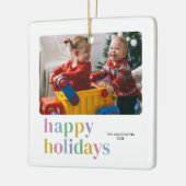 Prettige feestdagen Modern kleurrijk Keramisch Ornament (Links)