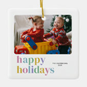 Prettige feestdagen Modern kleurrijk Keramisch Ornament (Voorkant)