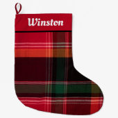 prettige feestdagen Modern Madras Pset personalise Grote Kerstsok (Voorkant)