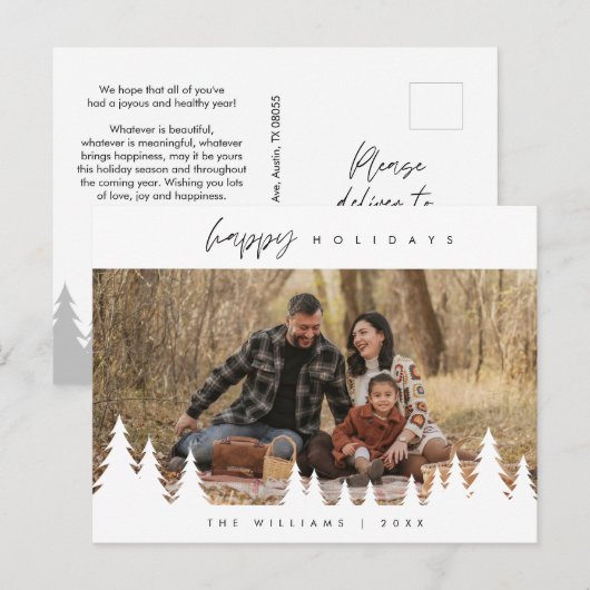 Prettige feestdagen Modern Minimalistisch, Briefkaart (Voorkant / Achterkant)