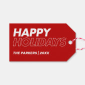 Prettige feestdagen Modern minimalistisch Cadeaulabel (Voorkant (Horizontaal))