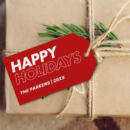 Prettige feestdagen Modern minimalistisch Cadeaulabel