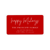 Prettige feestdagen Modern minimalistisch Etiket (Voorkant)