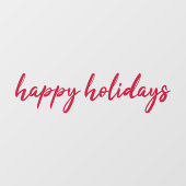 prettige feestdagen | Modern minimalistisch rood-m Raamsticker (Vel)