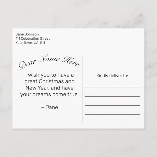 Prettige feestdagen Modern Minimalistisch Wit Aankondigingskaart (Achterkant)