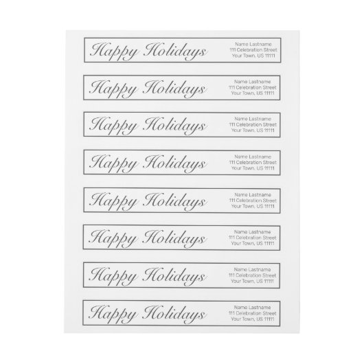 Prettige feestdagen Modern Minimalistisch Wit Zwar (Vel)