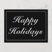 Prettige feestdagen Modern minimalistisch zwart Aankondigingskaart (Voorkant)