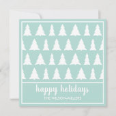 prettige feestdagen modern Mint Green Tree Pattern Feestdagenkaart (Voorkant)