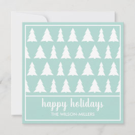 prettige feestdagen modern Mint Green Tree Pattern Feestdagenkaart