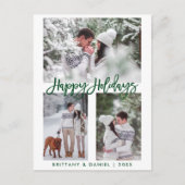 Prettige feestdagen Modern penseelscript Briefkaart (Voorkant)