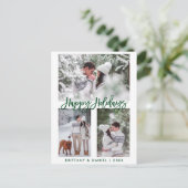 Prettige feestdagen Modern penseelscript Briefkaart (Staand voorkant)