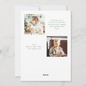 Prettige feestdagen Modern Poinsettia Script Feestdagenkaart (Achterkant)