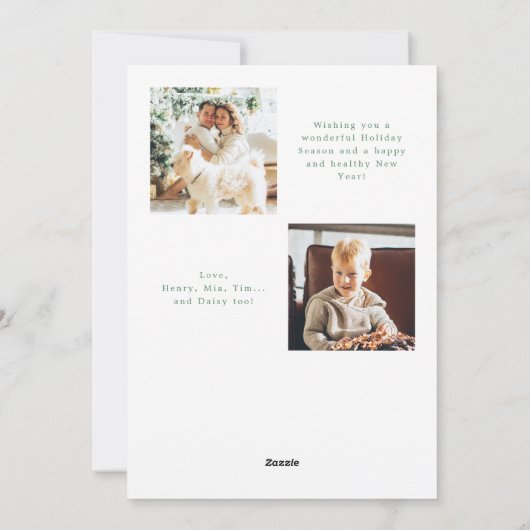 Prettige feestdagen Modern Poinsettia Script Feestdagenkaart (Achterkant)